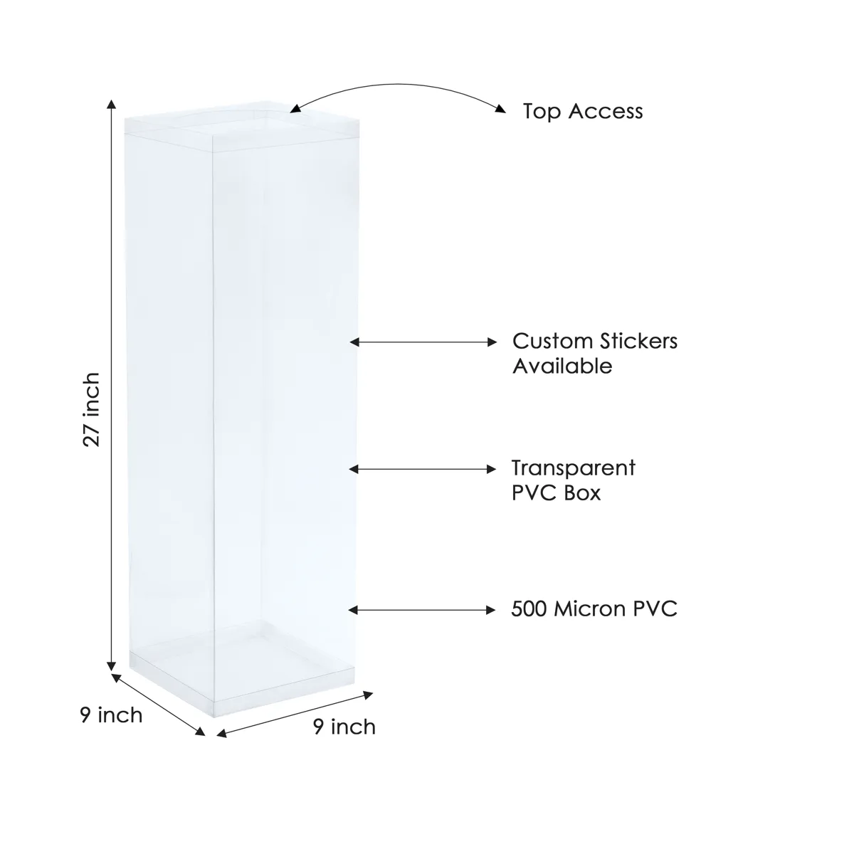 BinWin 35 litre clear PVC bin with dimensions