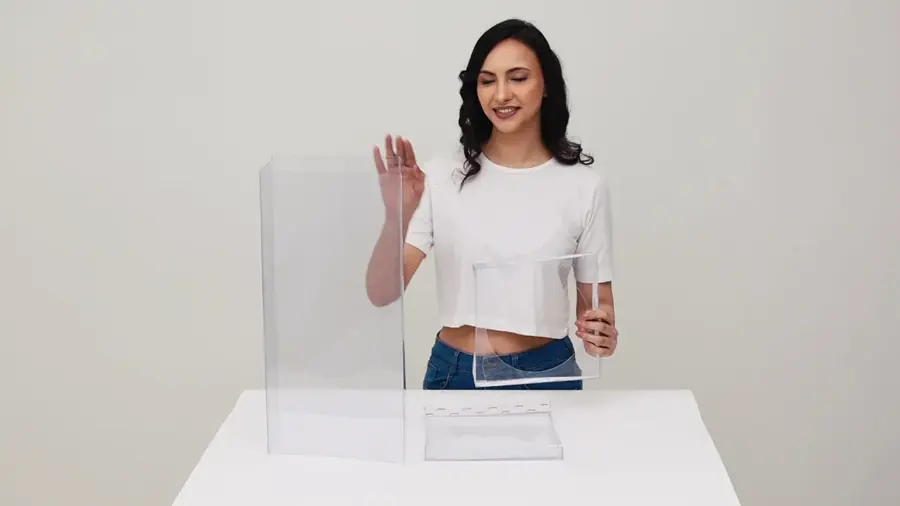BinWin clear PVC bins on display