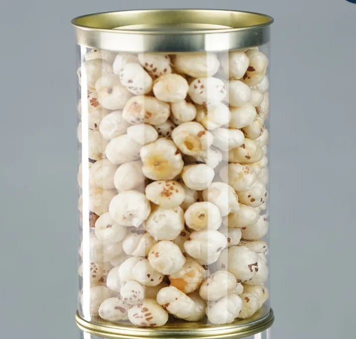 Clear tin of makhana