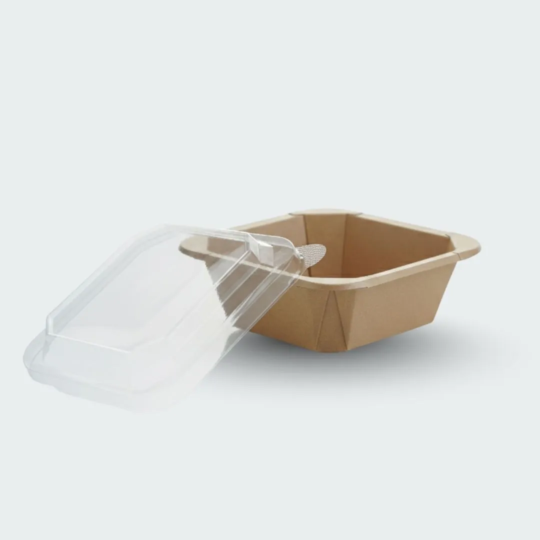 Square kraft bowl, 500 ml